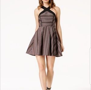 NWT Bcbg Crisscross Jacquard Fit & Flare Dress